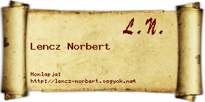 Lencz Norbert névjegykártya