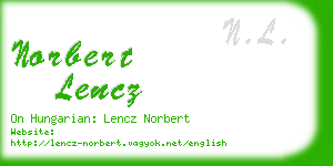 norbert lencz business card